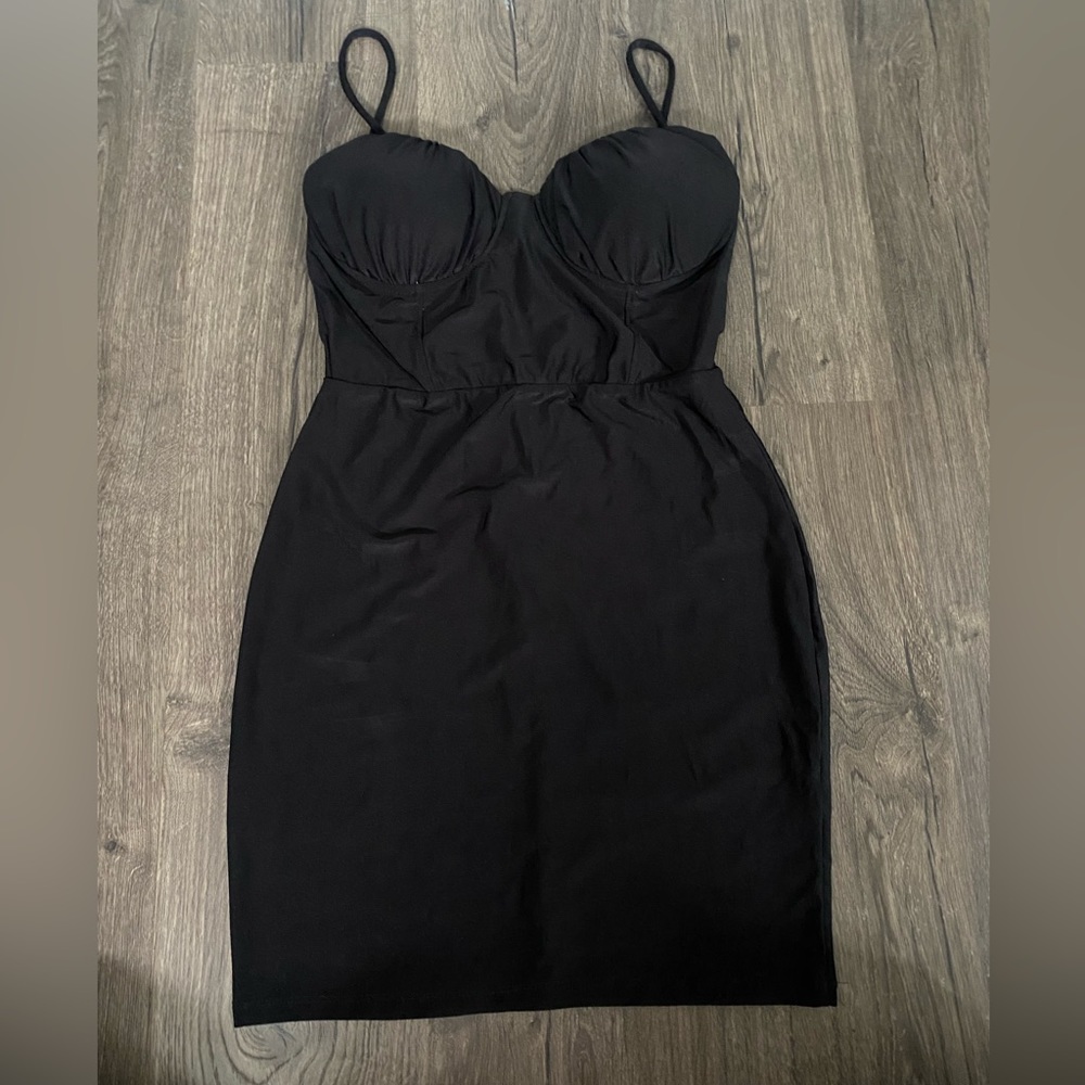 NWT Padded Corset Detail Bodycon Little Black Dress